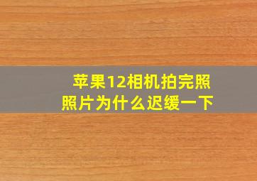 苹果12相机拍完照 照片为什么迟缓一下